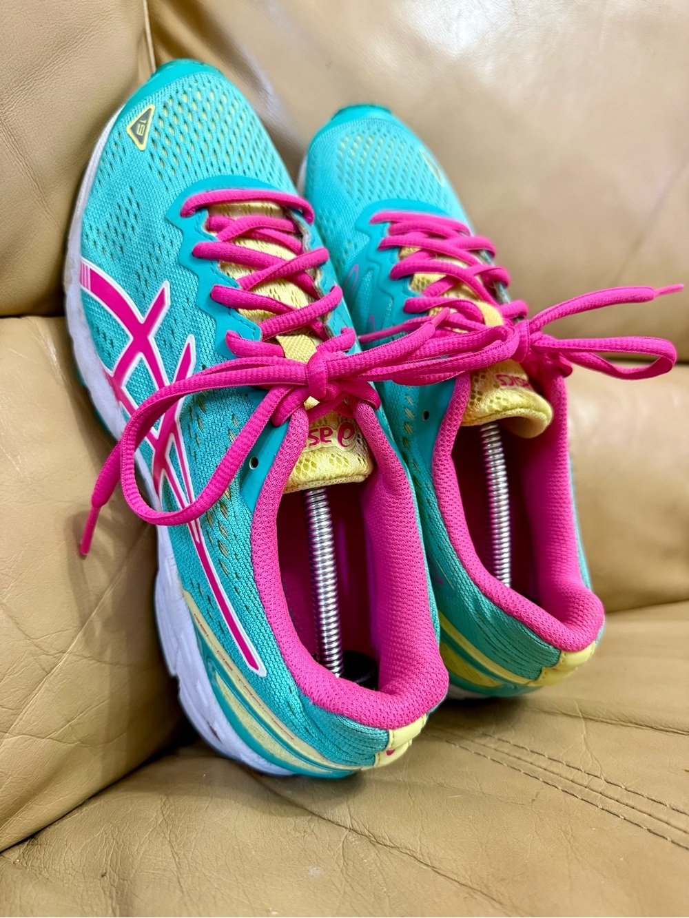 ASICS Gel-DS Trainer 19 Women's 8.5 Emerald Pink Lime Running Sneakers - Picture 8 of 12
